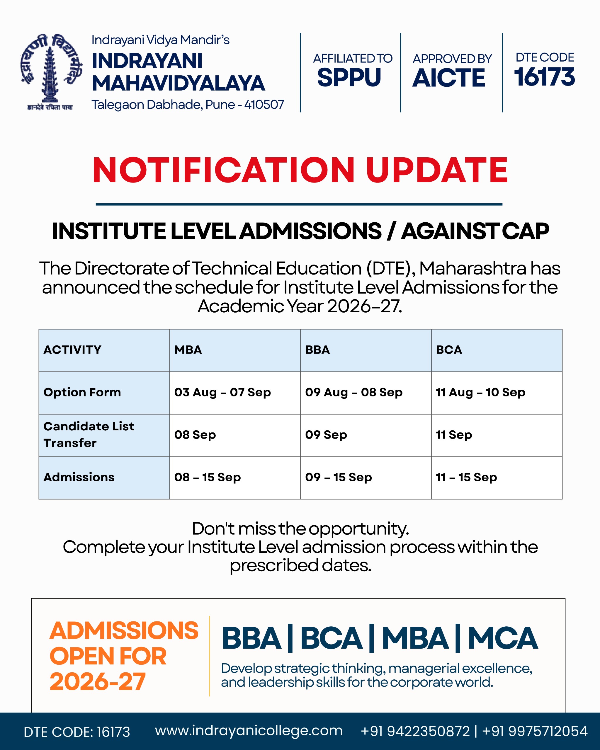 Against CAP Admissions - Few Hours Left - BBA BCA MBA MCA